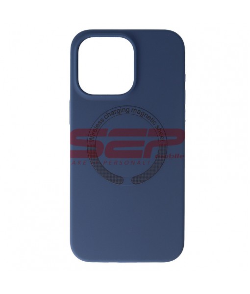 Husa iPhone 15 Pro Max, Silicon MagCover, Blue Titanium